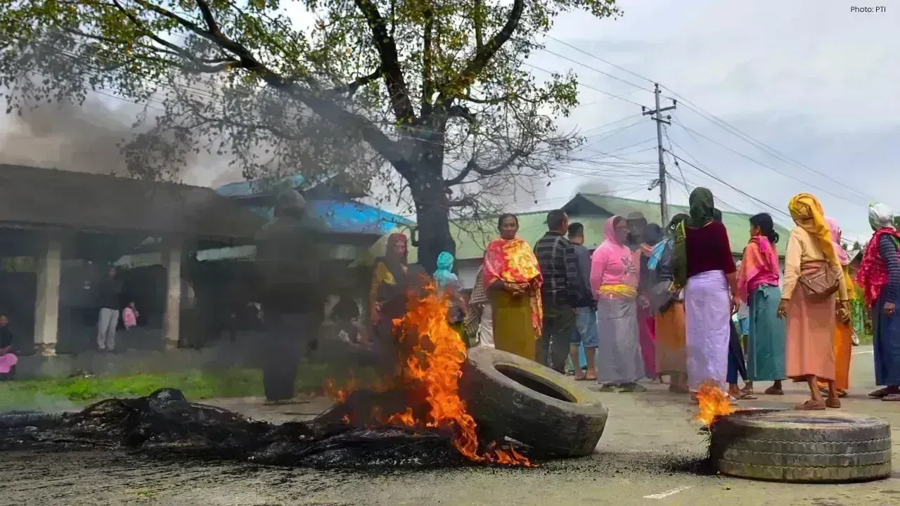 Imphal West Torch Rally Erupts into Violence During Curfew