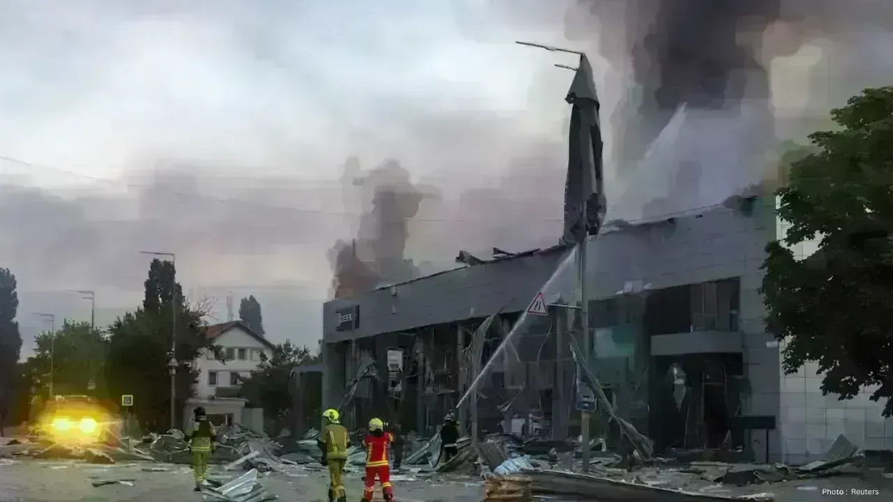 Kyiv Smoke Billows as Air Raid Alerts Heighten Security Fears