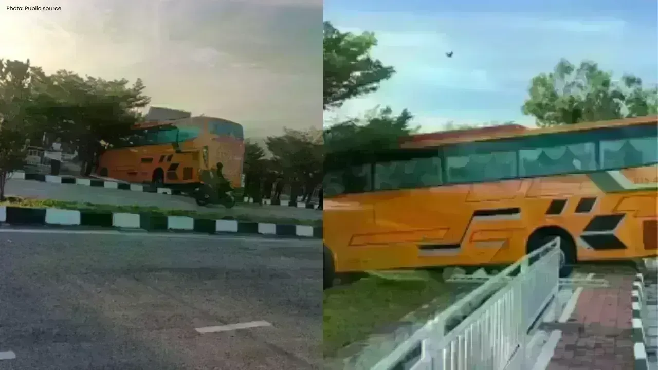 Bus Loses Control in Kulim: Driver Injured, All Students Unharmed